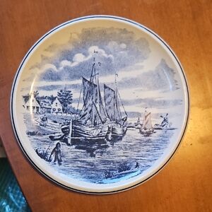 Royal Delft Nautical Collectors Blue and White Ceramic Plate